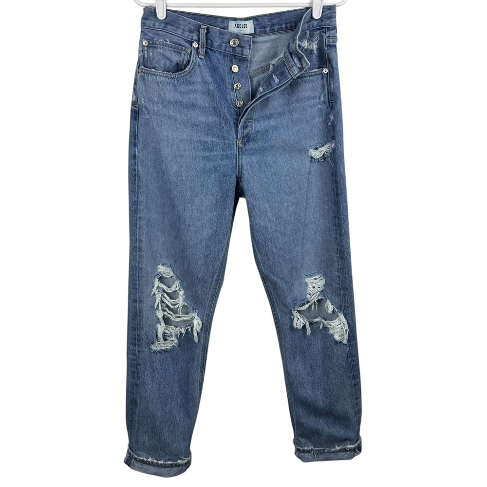 AGOLDE Los‎ Angeles Women's 90s Distressed Boyfriend Jeans Size 26 Button Fly